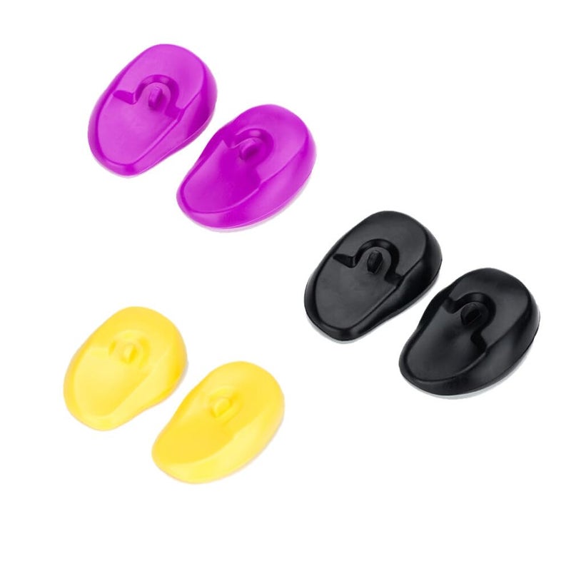 Quupy 3 Pairs Reusable Hairdressing Silicone Ear Covers Hair Dye Shield Protector Salon Hair Styling Tool DIY Accessories (Color Random) - Image 1